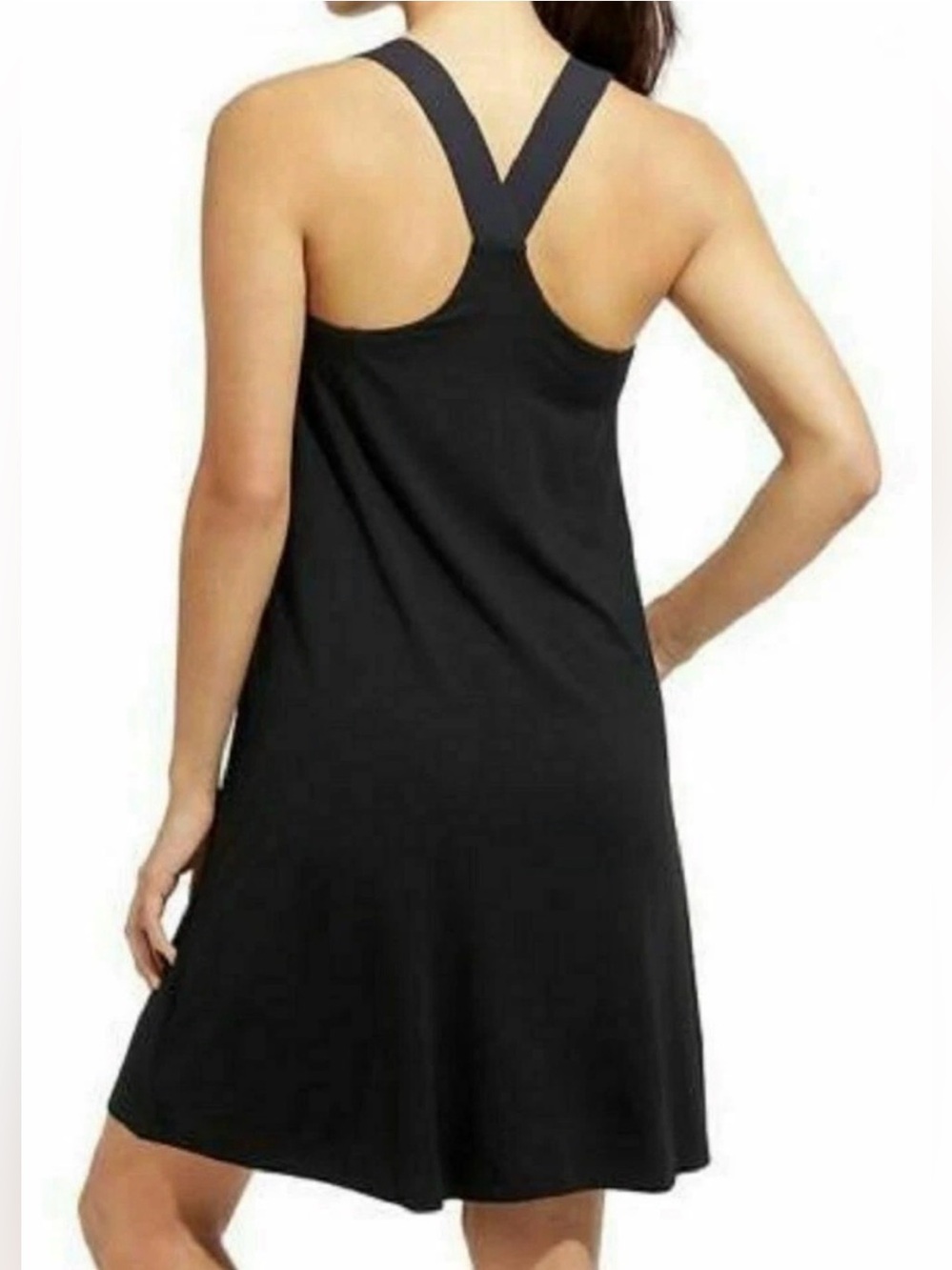 NWOT Athleta NAVY Hermosa Dress Crossback with BLACK Straps & Built-In Bra -XL